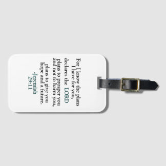 Inspirational Verse Jeremiah 29:11 Luggage Tag