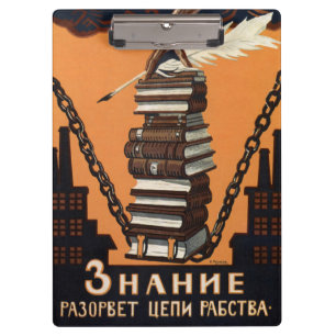 Inspirational Vintage Literacy Campaign Art Print Clipboard