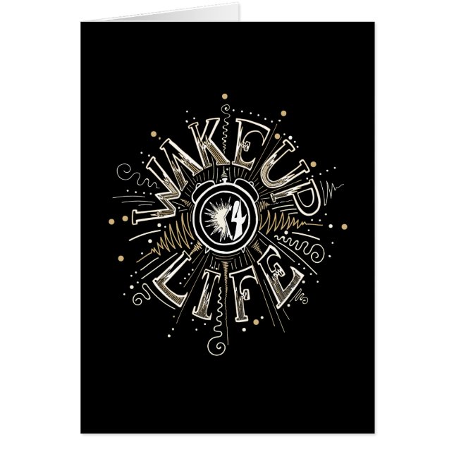 Inspirational WAKE UP 4 LIFE quote illustration (Front)