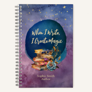 Inspirational & Whimsical Author's and Writer's Notebook