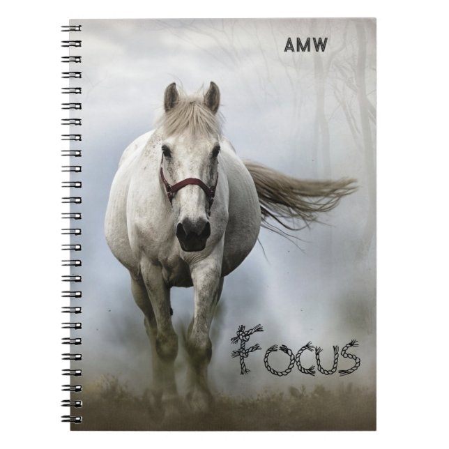 Inspirational, White Horse, Focus, Journal (Front)