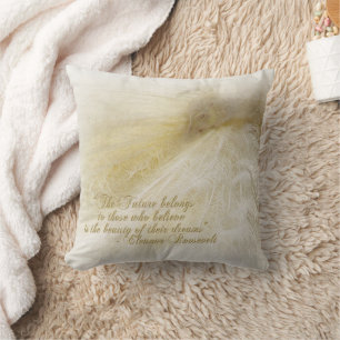 Inspirational White Peacock Pillow