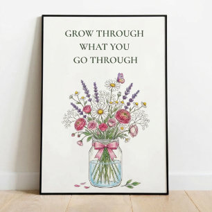 Inspirational Wildflower Mason Jar Poster
