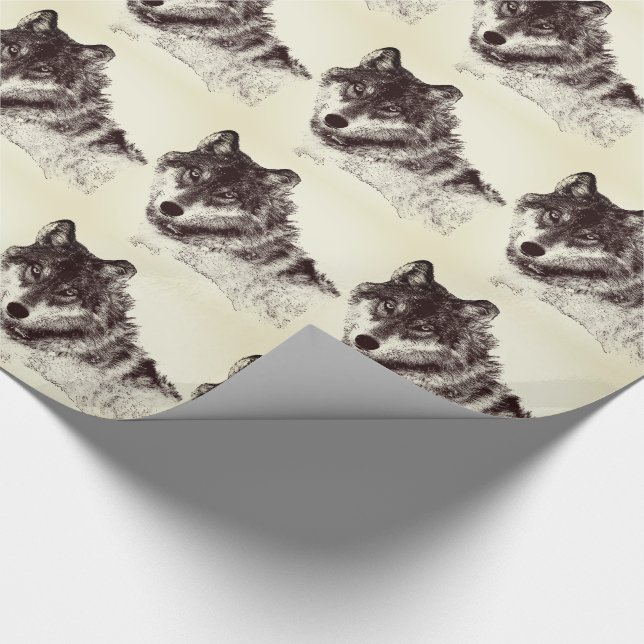 Inspirational Wolf Eyes Wrapping Paper (Corner)
