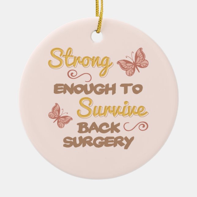 Inspirational Women’s Back Surgery Ceramic Tree Decoration (Front)