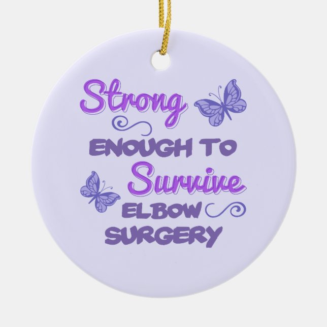Inspirational Women’s Elbow Surgery Ceramic Tree Decoration (Front)