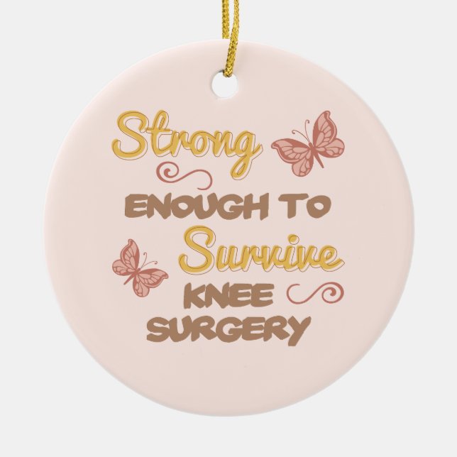 Inspirational Women’s Knee Surgery Ceramic Tree Decoration (Front)