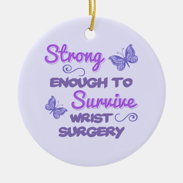 Inspirational Women’s Wrist Surgery Ceramic Tree Decoration (Front)