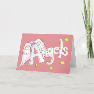 Inspirational Word Angels Greeting Card