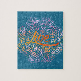 Inspirational Word Cloud Art in Lotus Jigsaw Puzzle