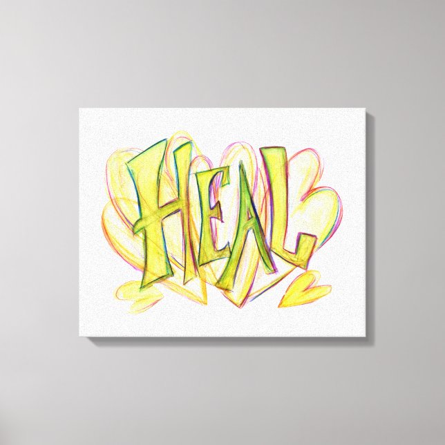 Inspirational Word Heal Art Canvas Print (Front)