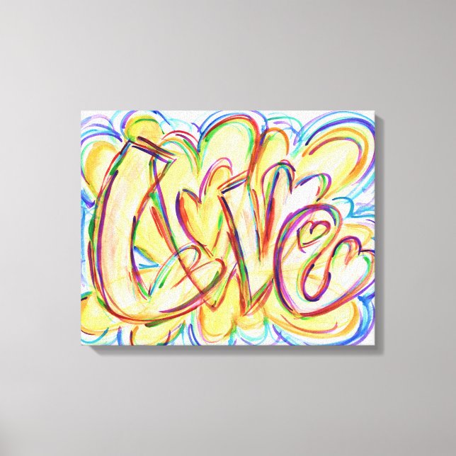 Inspirational Word Love Art Canvas Print (Front)