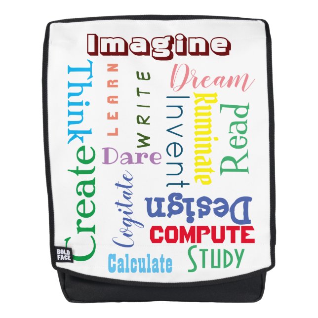 Inspirational Words Colourful Students Backpack (Front)