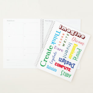 Inspirational Words Colourful Students Large Planner