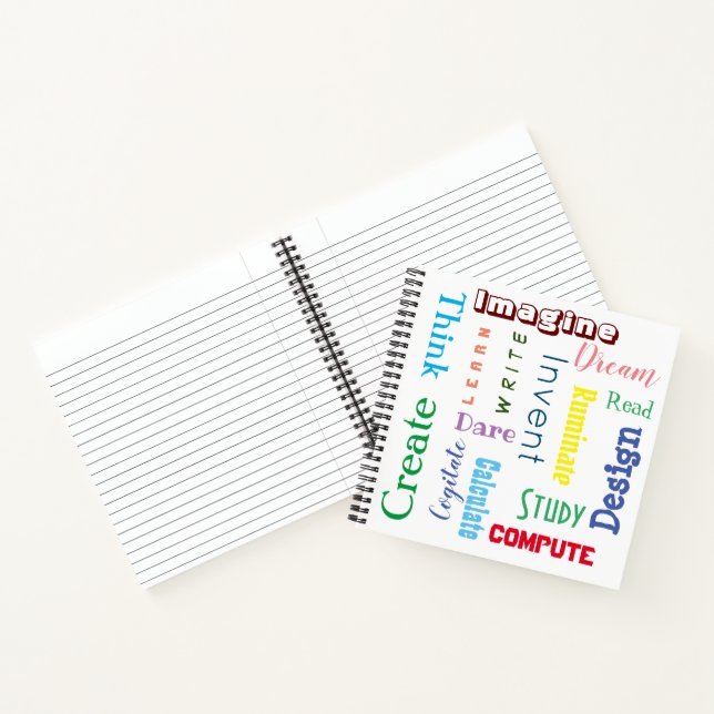 Inspirational Words Colourful Students Square Notebook (Inside)