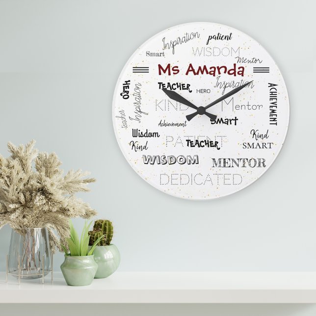 Inspirational Words Mentor Teacher Appreciation Large Clock (Inspirational Words Mentor Teacher Appreciation Large Clock)