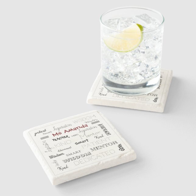 Inspirational Words Mentor Teacher Appreciation  Stone Coaster (Side)