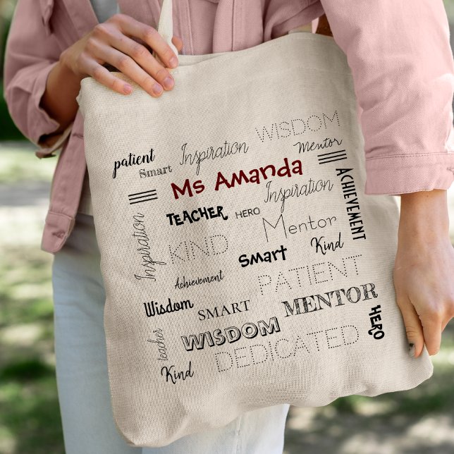 Inspirational Words Mentor Teacher Appreciation Tote Bag (Creator Uploaded)