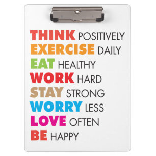 Inspirational Words - Motivational Clipboard