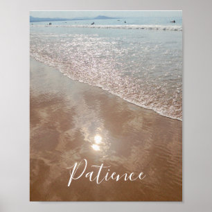 Inspirational Words Patience Beach Surfers Poster