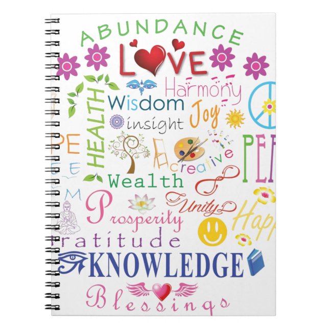 Inspirational Words Spiral Notebook (Front)