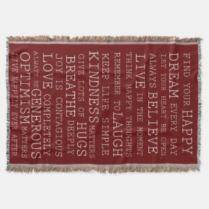 Inspirational Words Throw Blanket