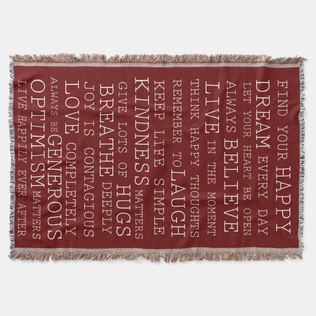 Inspirational Words Throw Blanket (Front)