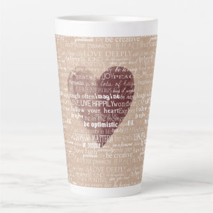 Inspirational Words Watercolor Heart Latte Mug