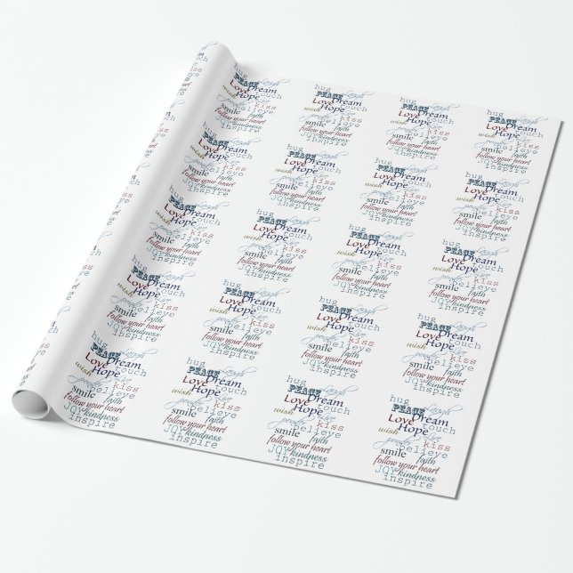 Inspirational Words Wrapping Paper (Unrolled)
