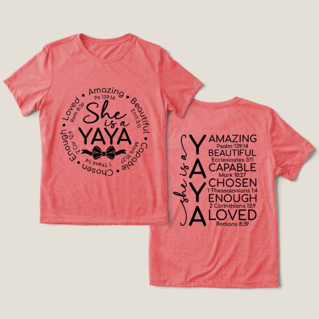 Inspirational Yaya Tri-Blend Shirt (Design Front & Back)