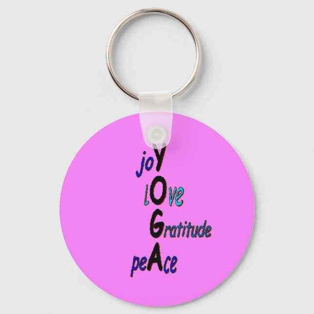 Inspirational Yoga Keychain (Front)