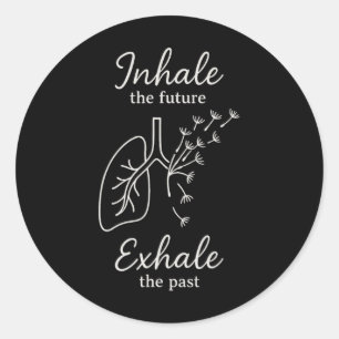 Inspirational Yoga Meditation Breathe Inhale Exhal Classic Round Sticker