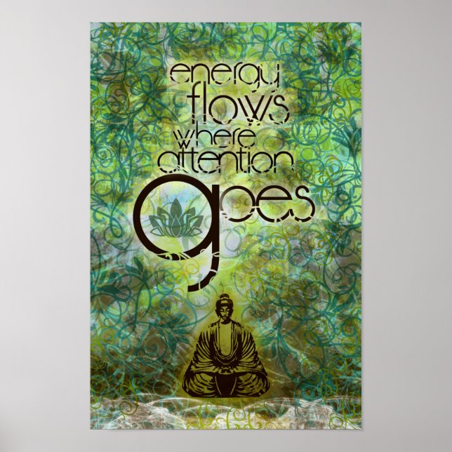 Inspirational yoga studio design - Energy Flows Poster (Front)