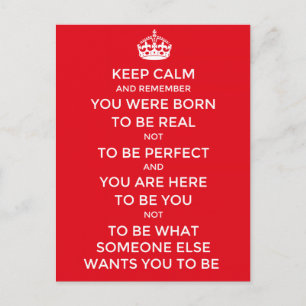 Inspirational: you were born to be you, postcard