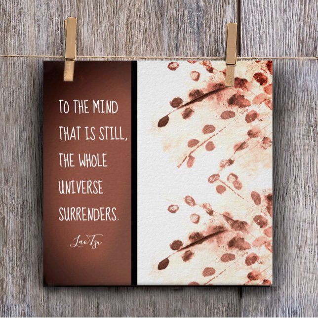 inspirational zen quote Lao Tzu nature art brown  Poster (Creator Uploaded)