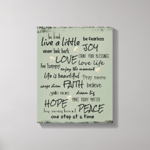 Inspire and Motivate Quote Affirmations Canvas Print
