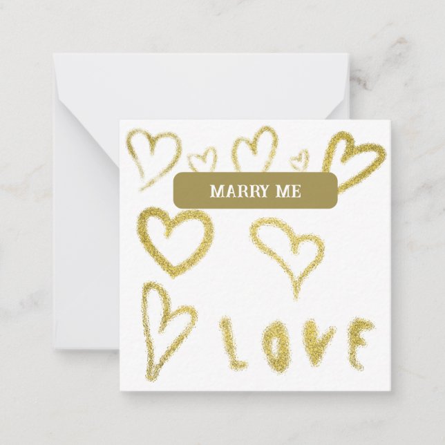 *~  Inspire AP62 Kindness gold MARRY ME Note Card (Front)