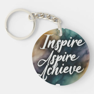 Inspire Aspire Achieve Circle Keychain
