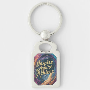 Inspire Aspire Achieve Rectangle Keychain