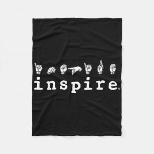 Inspire Brand Asl American Sign Language Deaf Awar Fleece Blanket