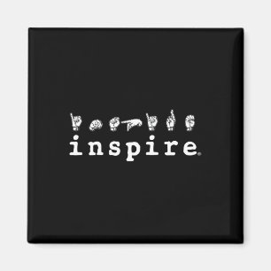 inspire brand ASL American Sign Language Deaf Awar Magnet