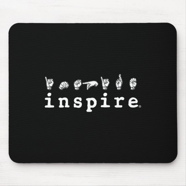 inspire brand ASL American Sign Language Deaf Awar Mouse Pad (Front)