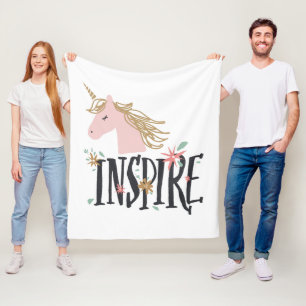 Inspire   Gold Mane Unicorn Fleece Blanket