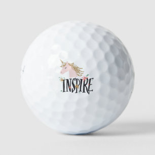 Inspire Gold Mane Unicorn Golf Balls