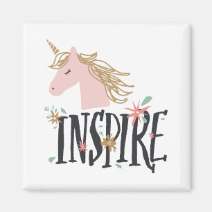 Inspire Gold Mane Unicorn Magnet