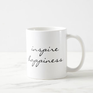 Inspire Happiness Script Handwriting Encouragement Coffee Mug