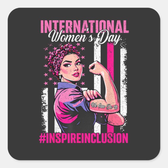 Inspire Inclusion 8 March International  Square Sticker (Front)