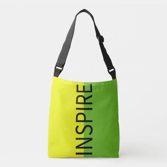 Inspire Modern Typography Lime Green Crossbody  Bag (Front)