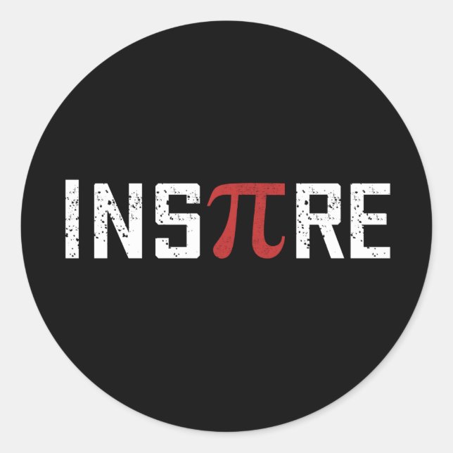 InsPire Pi day | Happy Pi day Math Classic Round Sticker (Front)