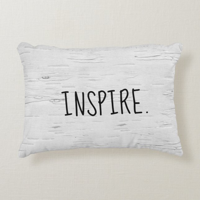 INSPIRE Text On Birch Tree  Accent Pillow (Front)